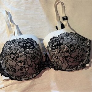 Torrid Black and White Lace Bra